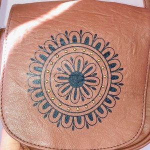 Brown Black Flower Purse